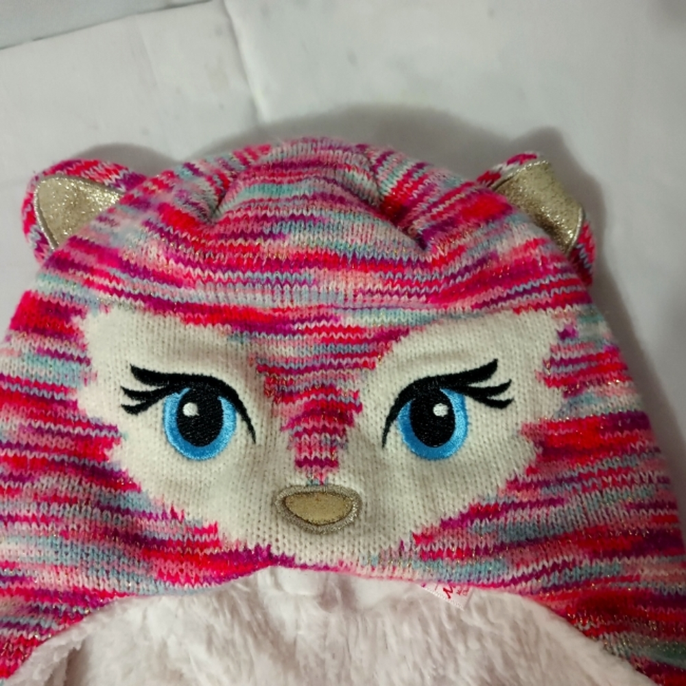 Capelli Kids Cat Hat Beanie Colorful Rainbow Faux Fur Kitty Hat One Size Youth